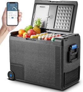 BODEGACOOLER 12 Volt Car Refrigerator, 61Quart (58L) Car Fridge APP Control, Protable Freezer -4℉-68℉, RV Electric Cooler 12/24V DC 100-240V AC for Outdoor, Truck, Van, Vehicles, Camping, Travel