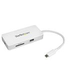 StarTech.com DKT3CHSD4GPD USB-C Multiport Adapter - SD (UHS-II) Card Reader - 100W Power Delivery - 4K HDMI - GbE - 1x USB 3.0, silver/white