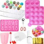 GZMAISULEE Cake Pop Molds Kit 610PCS Lollipop Cake Pop Maker Set with Cake Pop Stand, Cake Pop Sticks and Wrappers, Decorating Pen, 4 Piping Tips, Measuring Cup