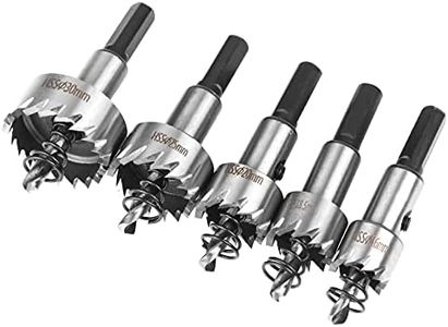 Flintronic Coronas para Metal, Brocas Corona Perforadora Metal, 5 Pcs Inoxidable Agujero Herramientas Cortadora, Kit de Taladro Perforado:(16+18,5 +20+25+30) mm, Metal Agujero Sierra Broca