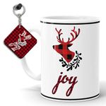 PRAMONITA Merry Christmas Santa Ceramic Coffee Mug Christmas Mug, Santa Cap, Christmas Decoration Item, Christmas Gift, (Key-Top-CH-04)