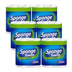 SpongeTowels Ultra Paper Towel, Choose-A-Size® Sheets, 6 Packs of 2 Double Rolls = 24 Regular Rolls