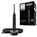 Philips Sonicare DiamondClean 9000 Black Electric Toothbrush, 4 Modes, 3 Intensities, Gum Pressure Sensor, App, Connected Handle, UK 2-Pin Bathroom Plug, Packaging May Vary