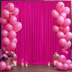 10ft x 10ft Hot Pink Backdrop Curtain for Parties Fuchsia Wrinkle Free Backdrop Drapes Panels for Baby Shower Birthday Photo Photography Polyester Fabric Background Decoration