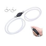 Locisne Water Liquid Transfer Pump,Portable Car Fuel Transfer Manual Hand Siphon Pump for Gas Gasoline Petrol Oil Diesel Liquid Water Fish Tank Solvent with total 2M Hose