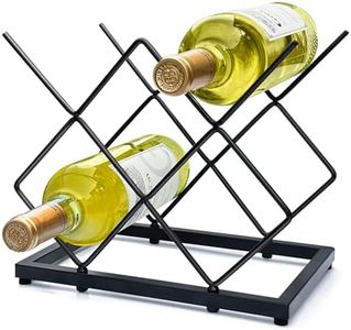 MCSAPIL Small Wine Racks Countertop(5 Bottle Capacity),Metal Wine Bottle Holder Modern Black for Home Kitchen Bar,Tabletop Wine Rack for Cabinet, Pantry, Wine Bottle Storage