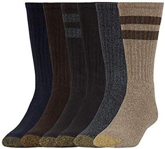 Gold Toe mens Harrington Crew Socks, 6 Pairs Casual Sock - multi - Shoe Size: 6-12.5