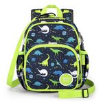 mibasies Toddler Backpack for Girls and Boys, Ideal Kids Girls Backpack for Preschool Kindergarten Elementary, Galaxy Dinosaur, Leash (Age 1-2)