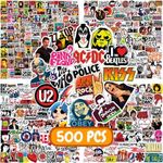 500 PCS Rock Band Stickers Pack Col