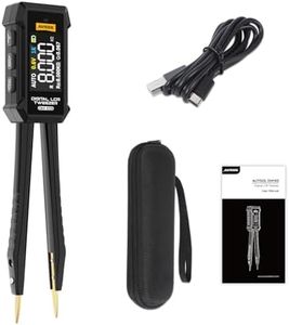 AUTOOL DM103 Digital LCR Tweezer, Smart LCR Meter with OLED Display, 100Hz/1kHz/10kHz, Resistance Capacitance Inductance Tester for SMD Components, Diode & Continuity