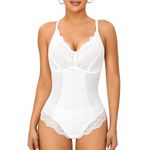 Vorcy Lace Tummy Control Shapewear Tank Tops Sleeveless Shapewear Bodysuit V Neck Backless