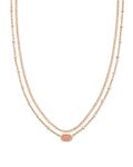 Kendra Scott Emilie Multi-Strand Necklace for Women, Fashion Jewelry, 14k Rose Gold-Plated, Sand Drusy