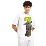 Free Authority Star Wars Printed Regular Fit White Cotton Men's T-Shirt