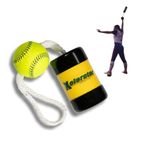 The Mini Xelerator 10u Fastpitch Softball Pitching Training Aid And Warm Up Tool With 11 Inch Premium Leather Indoor Ball For Improved Grip