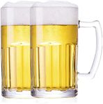 TUSAPAM 2 Pack Heavy Beer Mugs, Lar