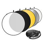 LimoStudio 43" 5 in 1 Photography Studio Collapsible Multi Photo Disc Reflector, 5 Colors White, Black, Silver, Gold, Translucent for Photo Video Studio, AGG808