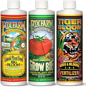 FoxFarm Fertilizer Soil Trio Liquid Nutrient: Tiger Bloom, Grow Big, Big Bloom Bottles - (Pack of 3-1 Pint)