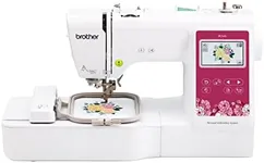 Brother PE545 Embroidery Machine, Wireless LAN Connected, 135 Built-in Designs, 4" x 4" Hoop Area, Large 3.7" LCD Touchscreen, USB Port, 10 Font Styles