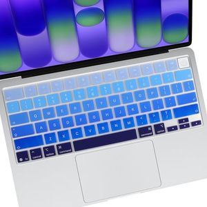 Allinside Keyboard Cover for 2026 MacBook Neo (A18 Pro Chip) & MacBook Air 13"/15" / MacBook Pro 14"/16" (M5 Chip), Ultra-Thin Silicone Laptop Keyboard Protector Skin, US ANSI Layout, Ombre Blue
