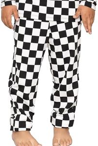 Boy's Oh So Soft Cuffed Joggers Checkered Black and White Large