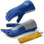 Giorgino Welding Gloves for Men, With Free Tool Pouch, Heavy Duty Cowhide Leather Welding Gloves for MIG, TIG & Stick Welding, Kevlar Stitching