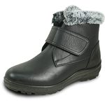 kozi Canada Women Casual Ankle Bootie Winter Boot NINA-3 Fur Boot with Hook-and-Loop Black Women Size 11