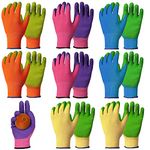 8 Pairs Garden Gloves for Children Rubber Gardening Protective Gloves for kids Age 4-13 Years Boys and Girls Yard Work Activity 4 Colors