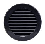 Steinberg14 Black 100mm Air Vent Cover with Insect Mesh - 4 inch Round Air Vent Covers for Walls and Ceilings - Vent Covers - Air Vents for Interior Walls - Plastic Ventilation Grille