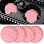 ME.FAN Car Cup Coaster [4 Pack] Silicone Car Coasters/Cup Mats - 2.75In Universal Non-Slip Recessed Car Interior Accessories - Car Cup Holder Insert Coasters Pink