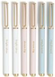 U Brands Catalina Felt Tip Pens, Set of 6, Classic Pretty Pastels with Gold Details, Medium (0.7 mm) Point, Black Ink