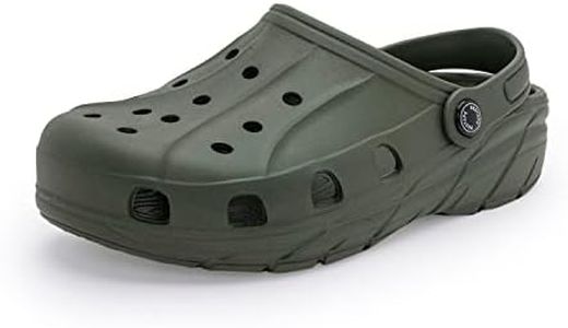 Red Tape Clogs for Men | Comfortable & Lighweight | Slip-Resistant | Adjustable Back Strap | Olive|RFF0898-7