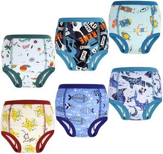 MOEMOE BABY Training Underwear 6 Packs 100% Cotton Absorbent Potty Training Pants for Toddler Boys and Girls 6 Years