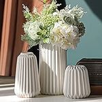 White Ceramic Vase -Set of 3 Boho f