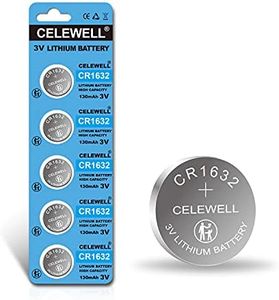 CELEWELL CR1632 5 Pack CR 1632 Battery Lithium 3v for Garmin Vivofit Jr Key Fob Replacement 【5-Year Warranty】