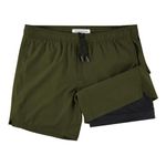 NIMENJOJA 5.5" Gym Running Shorts for Men 2 in 1 Quick Dry Workout Athletic Shorts Army Green/Black