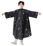 PERFEHAIR Kids Hair Cutting Cape with Sleeves, Kids Barber Cape Haircut Cape for Boy & Girls, Professional Salon or Home Hair Cut Cape-Black Space Printing