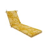 Pillow Perfect Outdoor | Indoor Addie Egg Yolk Chaise Lounge Cushion 80x23x3, 80 in. L X 23 in. W X 3 in. D