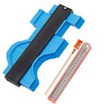 Contour Gauge, Plastic Outline Profile Shape Contour Duplications Guage Duplicator Kit, Irregular Shapes Measure Ruler Gadget Woodwork Measuring Tool Set for Corners and Contoured(25cm, Blue)