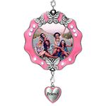 BANBERRY DESIGNS Friendship Christmas Ornament - Best Friends Butterfly Design Photo Opening with Silver Friend Charm