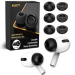 KASOTT Memory Foam Ear Tips for AirPods Pro 1st & 2nd Gen, Replacement Ear Tip Premium, Perfect Noise Reduction, Ultra-Comfort, Anti-Slip Earbud, Fit in The Charging Case (L, Black)