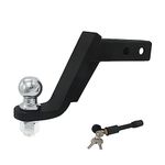 6-Inch Trailer Hitch Ball Mount with Trailer Ball, Hitch Pin Clip, and Fits 2-Inch Hitch Receiver - Adjustable, Locked Anti-Theft, Rescue Purposes, Heavy-Duty Steel for Towing Cars, Trucks, and SUVs