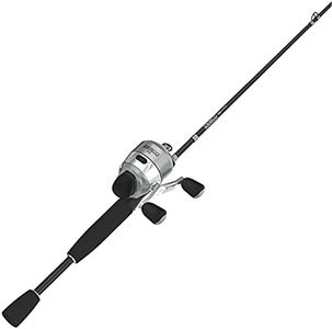 Zebco 33 Platinum Spincast Reel and Fishing Rod Combo, 6-Foot 2-Piece IM6 Graphite Rod with Comfortable EVA Handle, Instant Anti-Reverse Reel with All-Metal Body and Gears, Silver