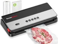 Bonsenkitchen Vacuum Sealer Machine, Multi-Functional Food Sealer, Built-in Cutter & Bag Storage, Globefish Technology for High-Speed Continuous Working, Food Vacuum Sealer with Vacuum Bags & Roll Bag