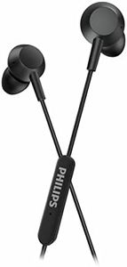 PHILIPS TAE5008BK/00 Cuffie In-Ear con Microfono, Cuffie Leggere con Cavo, Connettore USB-C, Cavo da 1,2 m, Telecomando in Linea a 3 Pulsanti, Suono chiaro & Comoda Vestibilità, Nero