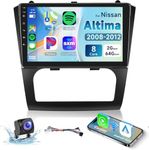 2+64G for Nissan Altima 2008-2012 Android Car Stereo with Wireless Carplay Android Auto, 9 Inch Touch Screen Bluetooth Car Radio Support GPS Navigation WiFi HiFi Audio FM SW