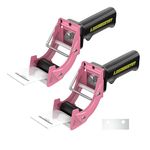 LDS Industry 2 Pcs Rapid-Replace Packing Tape Dispenser Guns with Extra Blade, 2IN(50mm) Lightweight Ergonomic Industrial Handheld Heavy Duty Tape Cutter for Carton, Packaging and Box Sealing Pink