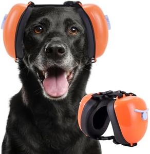 New Dog Ear Muffs for Noise Protection - 30dB NRR Dog Headphones, Noise Cancelling Hearing Protection Against Thunder/Fireworks/Vacuums, Upgraded Design with Bell Accent (Orange, X-Large)