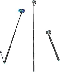 Smatree SmaPole Extensible Selfie Stick, Poteau télescopique pour GoPro Fusion, GoPro Hero 12/11/10/9/8/7/6/5/4/3/2/1/Session et DJI Osmo Action 3/2 (Version étendue 43-221cm)