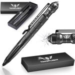 TakeFlight Tactical Pen Self Defense Weapon - Survival Multitool + Window Glass Breaker for Police, Military, SWAT, EDC | Smooth Writing Black Ballpoint, Gift Boxed with Extra Cartridge Refills