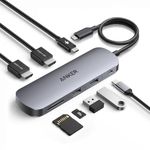 Anker Nano 8-in-1 USB C Docking Station, Dual Monitor Laptop Dock with 4K@60 Hz HDMI, 10 Gbps 1 USB-C, 2 USB-A 3.0, 85W PD, SD/TF, for Dell, Lenovo, HP, and Windows Laptops (Charger Not Included)